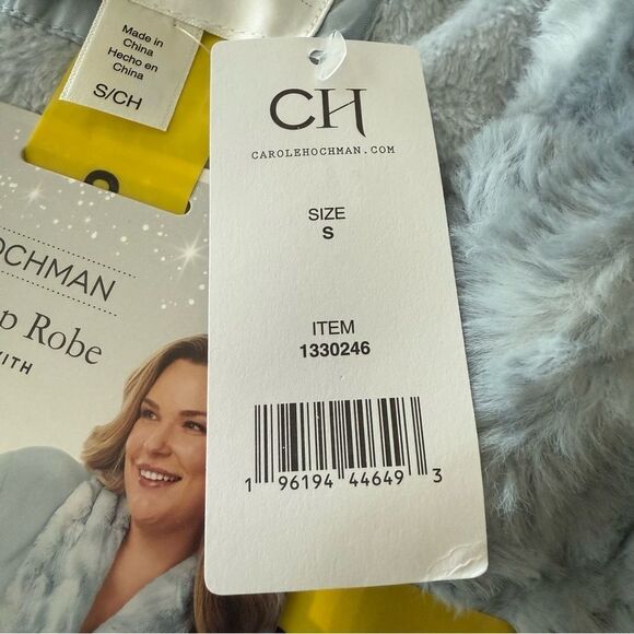 Midnight by Carole Hochman Blue Plush Shawl Robe Intimates Wrap Robe Small - Picture 5 of 5